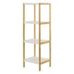 etagere de rangement bambou 33 x 34 x 110 cm naturel blanc