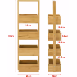 Étagère de rangement en bambou Ce meuble de rangement pratique est un accessoire idéal pour embellir votre maison. A part la  ...