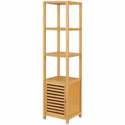 Étagère autoportante de salle de bain Ce meuble de rangement vous offre des surfaces de stockage pratiques pour garder vos ac ...