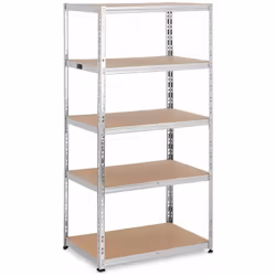 L'étagère pour charges lourdes à 5 tablettes : un meuble de rangement robuste et moderne ! Vous entreposez des objets lourds  ...