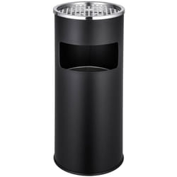 Cendrier extérieur design avec poubelle en acier inoxydable 30 litres noir