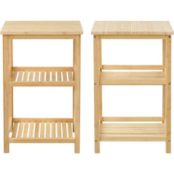 Tagère sur pied à 3 niveaux 60 x 40 x 40 cm bambou