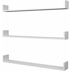 Helloshop26 - Lot de 3 étagères murales 12 x 120 x 15 cm blanc
