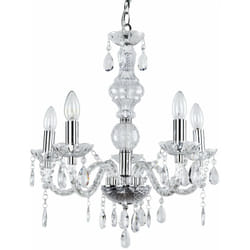 Helloshop26 - Lustre luminaire suspendu plafonnier (5 x socles e14)(env. 150,0 cm ø : 52,0 cm) lampe à suspension lampe 5 flammes cristal