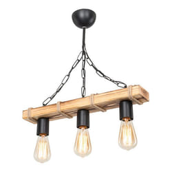 Lustre - Hemel - Suspension métal bois - Hauteur 47 cm - 3 x E27 - Design contemporain