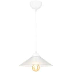Helloshop26 - Lustre lampe lumière suspendu suspension en plastique hauteur 48 cm E27 blanc / transparent