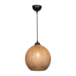 Lustre - Non spécifié - Suspension - Corde de jute - Hauteur 65 cm - E27 noir/naturel