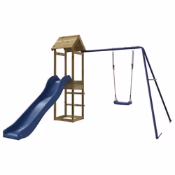 Aire de jeux dextérieur - Robuste - Bois de pin imprégné - 238 x 315 x 194 cm - Pour enfants 3-8 ans