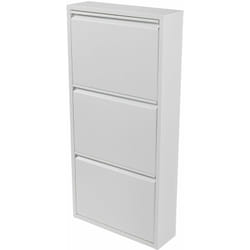 Meuble à chaussures à 3 tiroirs inclinables blanc