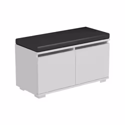 Banc à chaussures - Brande - 2 portes - 4 niveaux - 80 cm - Blanc/Noir