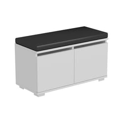 Banc à chaussures - Brande - 2 portes - 4 niveaux - 80 cm - Blanc/Noir