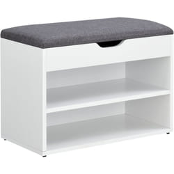 Banc à chaussures 46 x 60 x 30 cm blanc gris