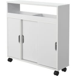 Meuble de salle de bain à portes coulissantes blanc