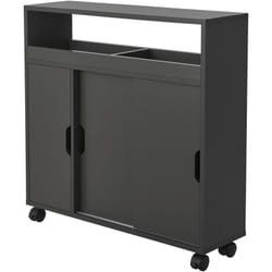 Helloshop26 - Meuble de salle de bain à portes coulissantes gris foncé