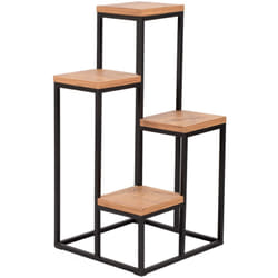 Helloshop26 - tagère à plantes 4 niveaux noir effet bois