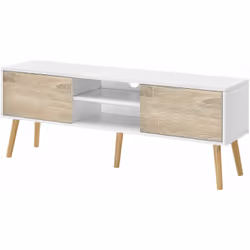 Meuble support TV Ce support télé moderne et stylé est muni de 2 compartiments avec des portes et 2 étagères qui vous offrent ...