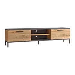 Meuble TV a 2 portes 39 x 160 x 35 cm effet chene rustique / anthracite