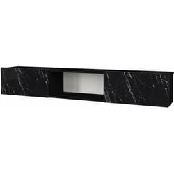 Helloshop26 - Meuble tv 180 x 31 x 29,5 cm effet marbre noir