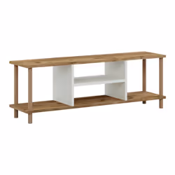 Meuble TV avec espace de rangement 43 x 120 x 29 cm effet bois / blanc