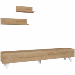 Ensemble Banc TV et 2 étagères Notre ensemble de meubles de salon élégant et pratique s'adapte parfaitement à tous les espace ...