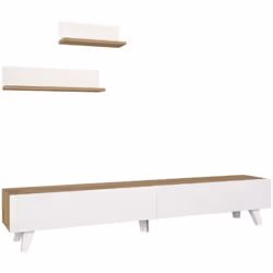Ensemble Banc TV et 2 étagères Notre ensemble de meubles de salon élégant et pratique s'adapte parfaitement à tous les espace ...