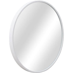 Miroir mural avec kit de montage rond diamètre 40 cm blanc