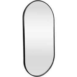 Helloshop26 - Miroir mural ovale 40 x 80 cm noir mat