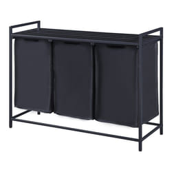 Panier à linge - Non spécifié - 3 bacs coulissants - 76 x 103 x 38 cm - Noir - 45 litres par sac