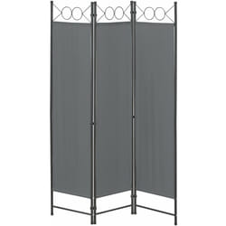 Paravent de confidentialité à 3 panneaux saragossa 171 x 120 cm gris foncé
