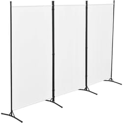 Paravent de confidentialité à 3 panneaux 176 x 260 cm blanc