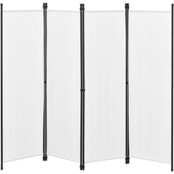 Helloshop26 - Paravent de confidentialité à 4 panneaux 171 x 200 cm blanc