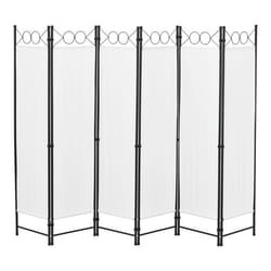 Paravent - Blanc - 6 Panneaux - 171 x 240 cm - Polyester - Extérieur