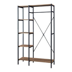 Portant a vetements hvidovre 170 x 100 x 35 cm noir effet bois