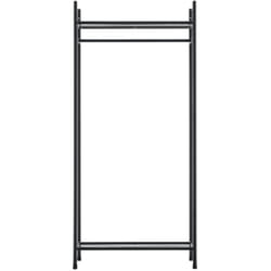 Helloshop26 - Garde-robe avec étagères meuble de rangement 2 surfaces de stockage acier laqué 130 x 60 x 30 cm noir