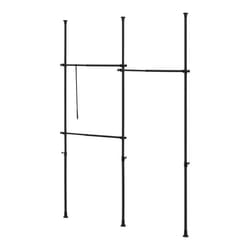 Penderie télescopique - Noir - 150-230 cm - 3 barres - Acier laqué - Charge 20 kg par barre