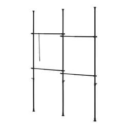 Penderie télescopique - Noir - 150-230 cm - 4 barres - Acier laqué - Installation facile