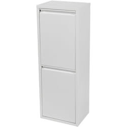 Poubelle de recyclage murale à 2 bacs amovibles 93 x 33 x 25 cm blanc