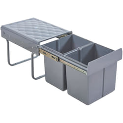 Helloshop26 - Poubelle encastrable 2 x 15 litres 48 x 34 x 42 cm gris