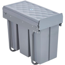 Helloshop26 - Poubelle encastrable 3 x 10 litres 48 x 34 x 42 cm gris