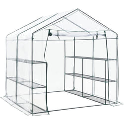 Serre de jardin en acier et pvc avec étagère s intégrées 200 x 200 x 220 cm