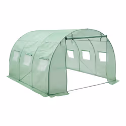 Serre de jardin tunnel en acier et polyethylene 300 x 300 x 200 cm vert