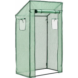 Helloshop26 - Serre de tomates marzano en acier et polyéthylène à porte et 2 fenêtres zippée 100 x 60 x 143 - 174 cm vert