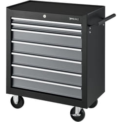 Chariot d'atelier pour outils à 7 tiroirs 69 x 33 x 77,5 cm noir argenté