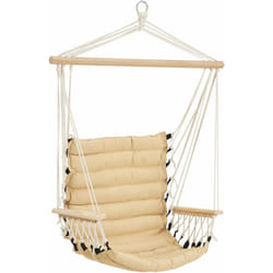 Helloshop26 - Siège suspendu bariloche avec accoudoirs capacité de charge jusqu'à 100 kg beige