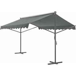 Store banne autoportant à double pente 500 x 300 x 260 cm gris foncé
