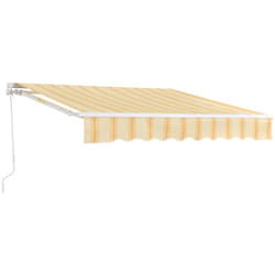 Helloshop26 - Store banne avec manivelle 300 x 250 cm jaune blanc