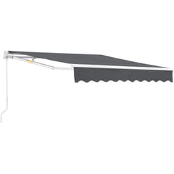 Helloshop26 - Store banne avec manivelle 350 x 250 cm gris foncé