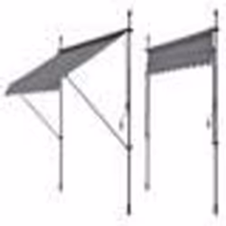 Store banne télescopique - Non spécifié - Gris ardoise - Acier - 200 x 120 x 200-300 cm - Manuel