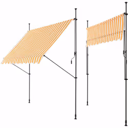 Auvent rétractable Ce store banne manuel est un choix parfait pour ombrager votre terrasse ou balcon. Une solution téléscopiq ...