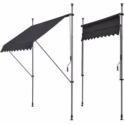 Auvent rétractable Ce store banne manuel est un choix parfait pour ombrager votre terrasse ou balcon. Une solution téléscopiq ...